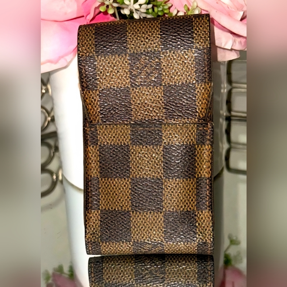 Authentic Louis Vuitton Damier Tobacco Case/Lipstick Holder/Multi Function EUC